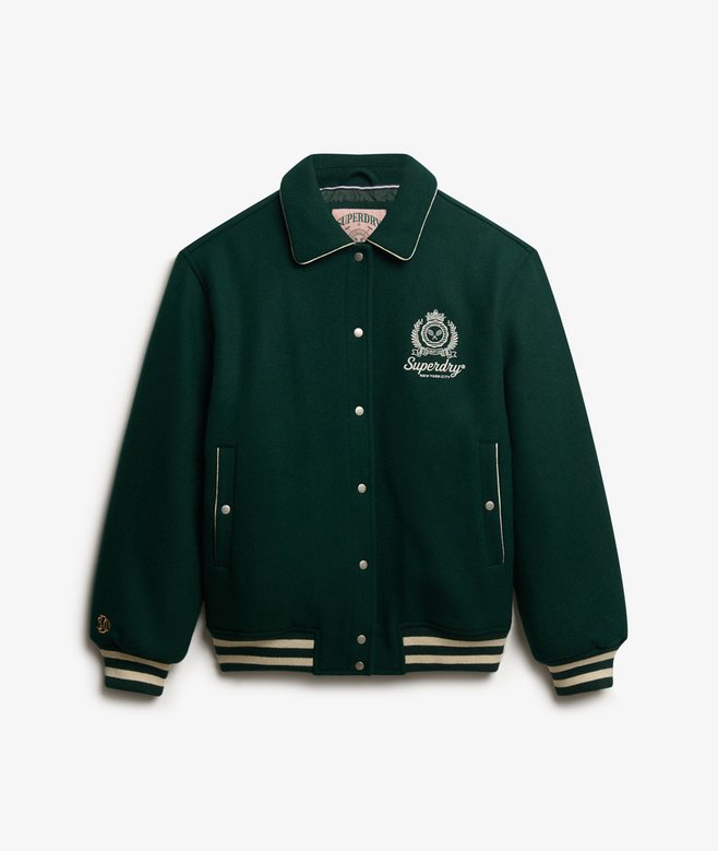 superdry Country Club Wool Blend Bomber Jacket