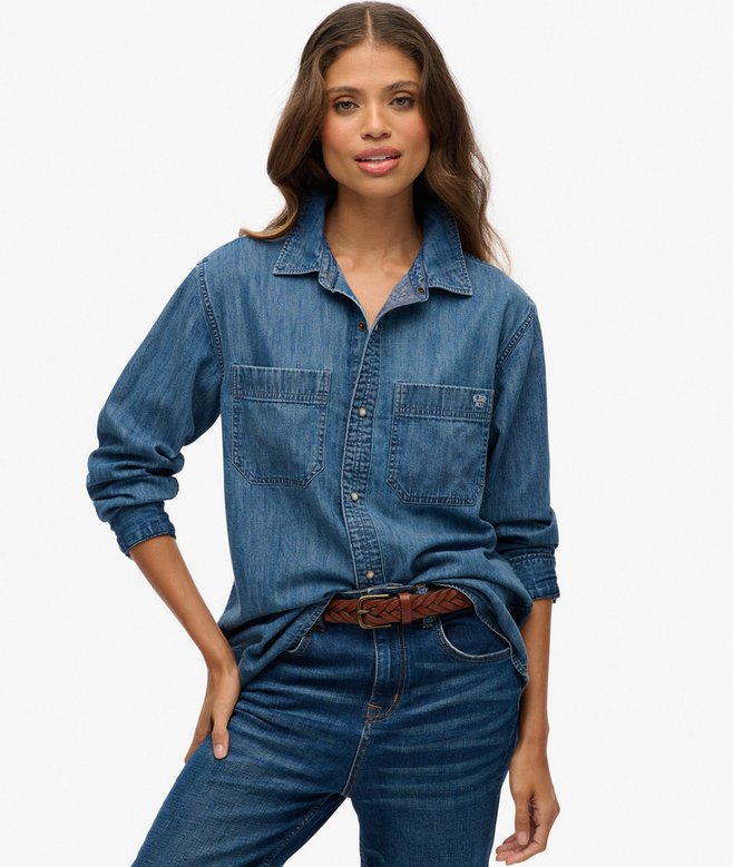 superdry Denim Oversized Shirt