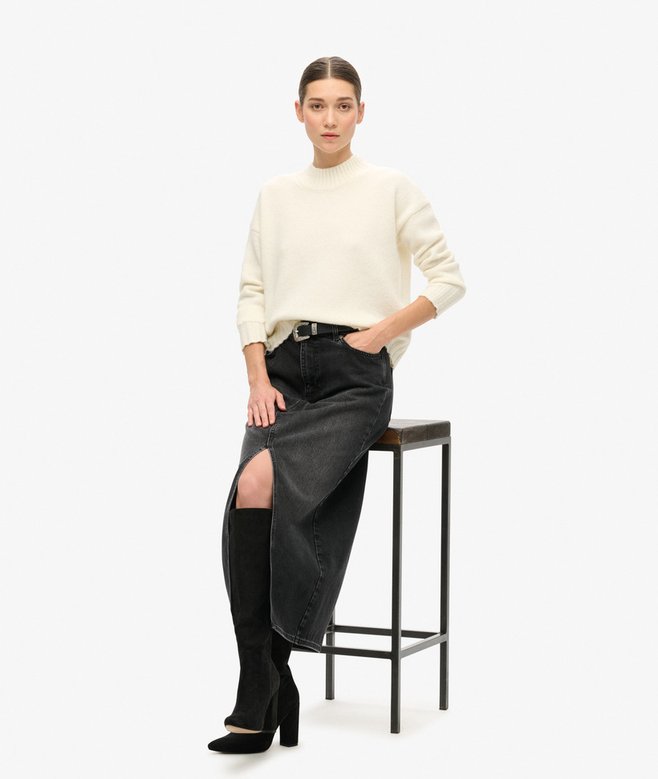 Superdry Denim Split Maxi Skirt