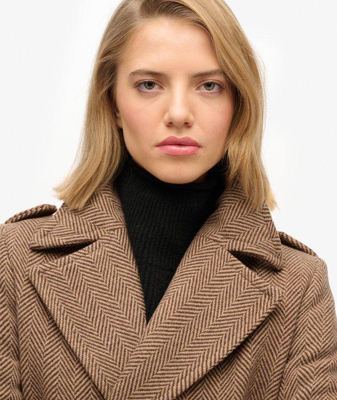 Superdry Double Breasted Wool Blend Coat