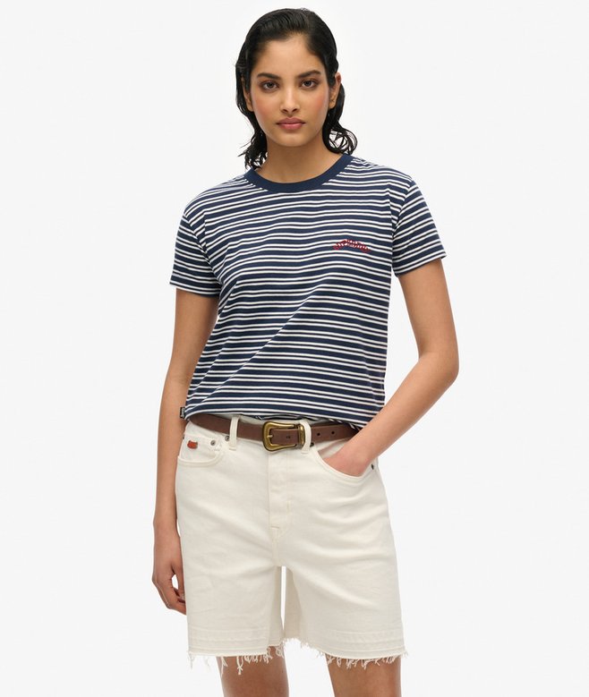 superdry Essential Logo Striped Fitted T-Shirt