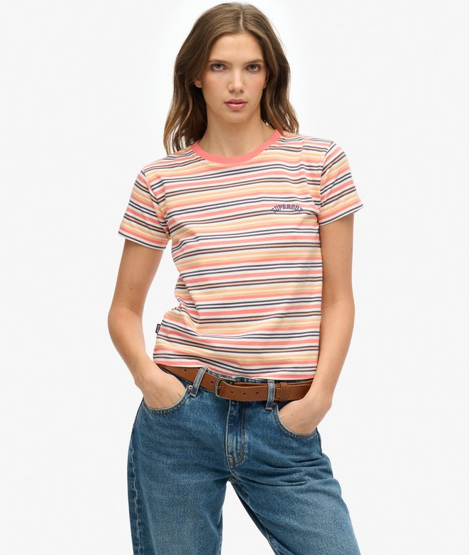 superdry Essential Logo Striped Fitted T-Shirt