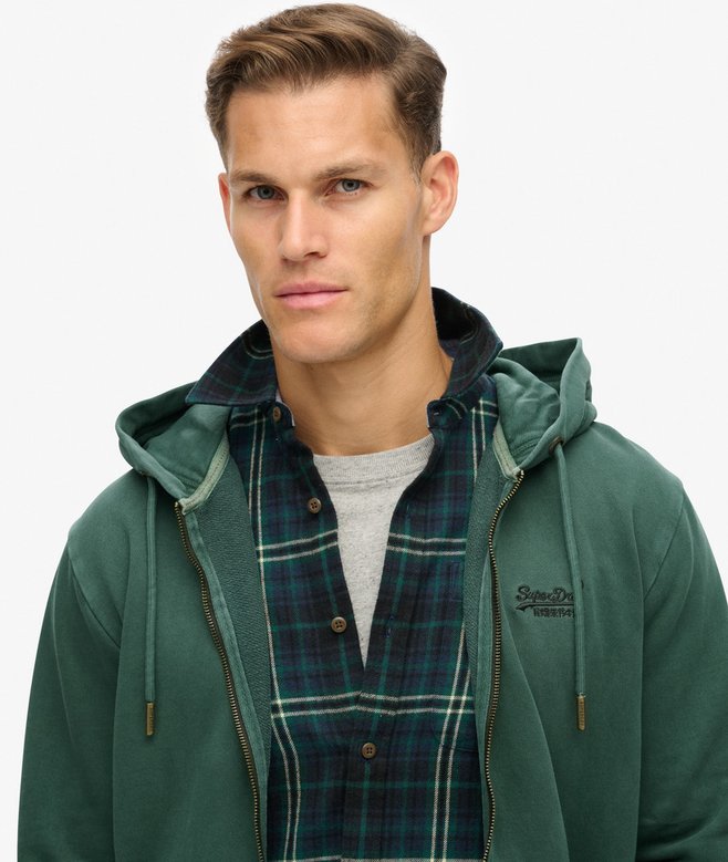 Superdry Essential Logo Washed Zip Hoodie