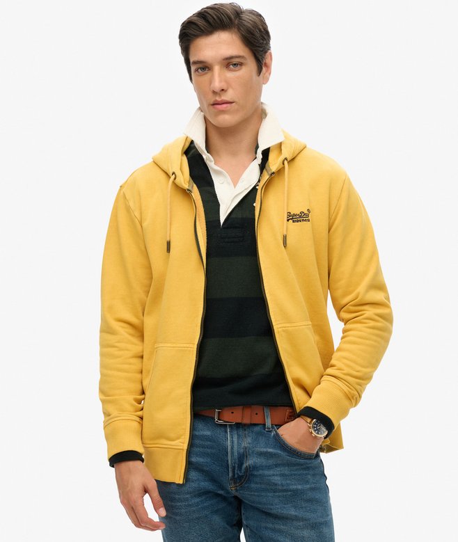 superdry Essential Logo Washed Zip Hoodie