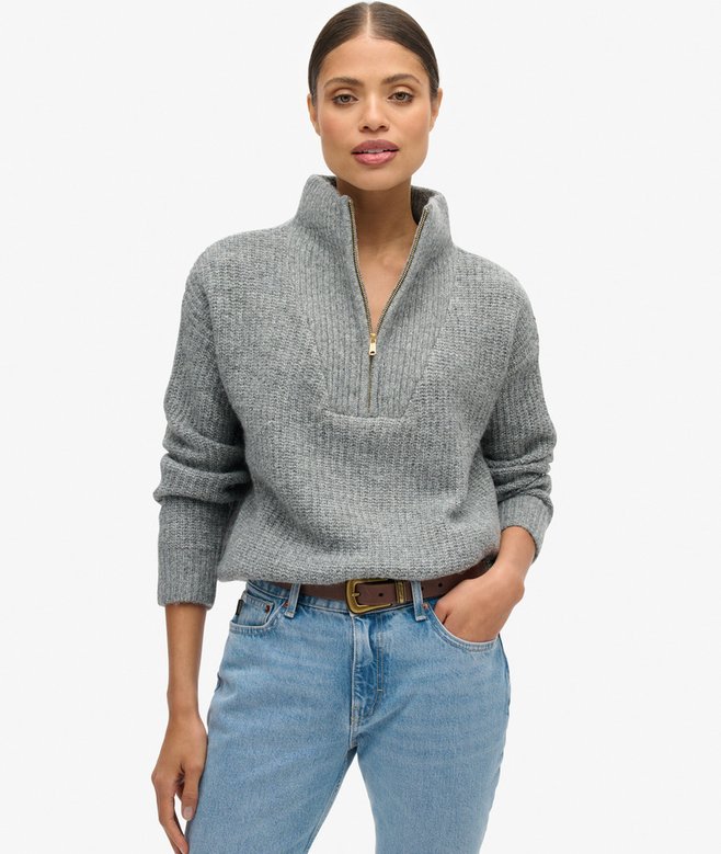 superdry Essential Zip Neck Jumper