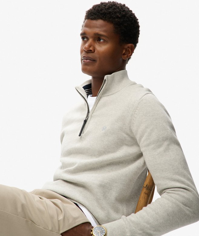 superdry Essentials Cotton Half Zip Jumper