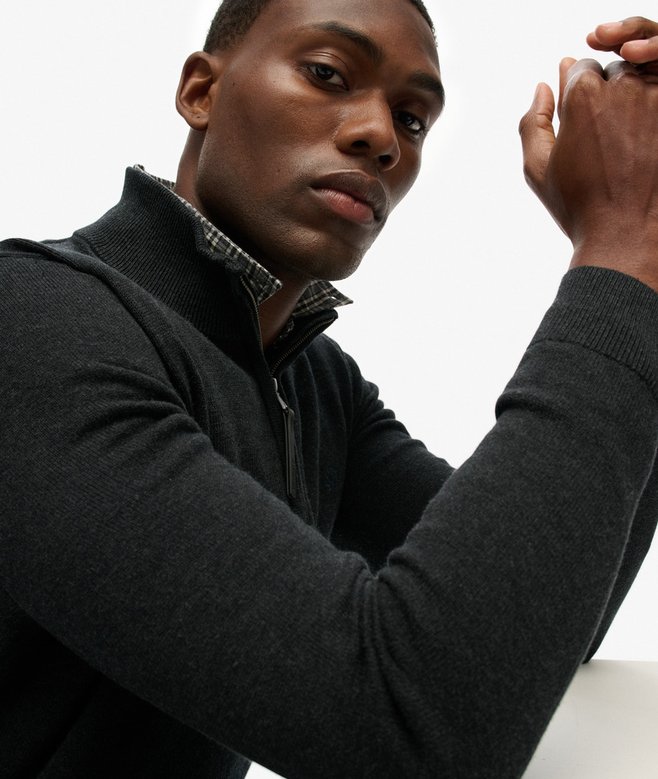 superdry Essentials Cotton Half Zip Jumper