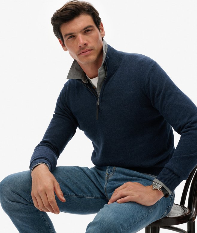 superdry Essentials Cotton Half Zip Jumper