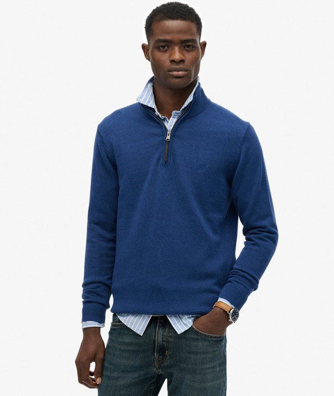 superdry Essentials Cotton Half Zip Jumper