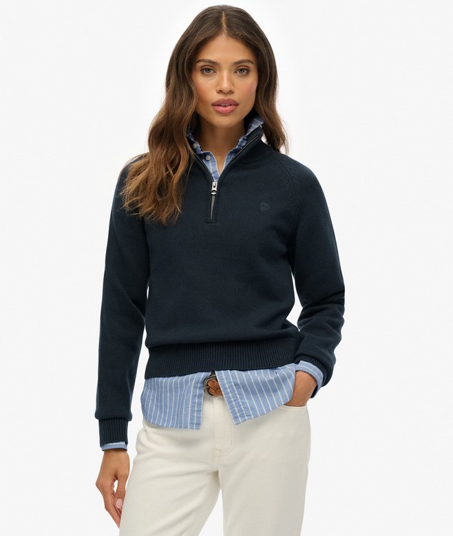 superdry Essentials Slim Half Zip Knit