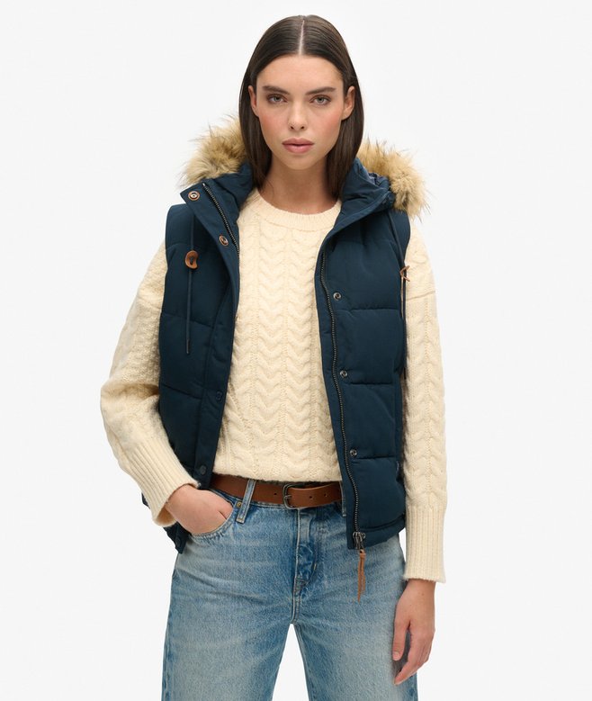 superdry Everest Faux Fur Gilet