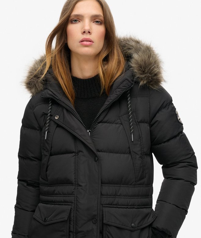 Superdry Everest Faux Fur Longline Coat