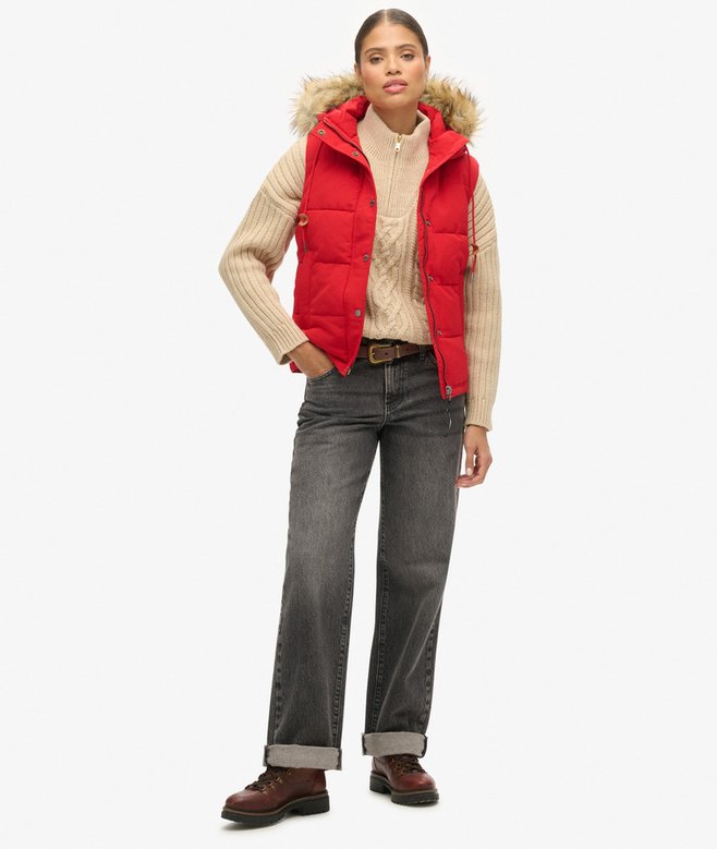Superdry Everest Faux Fur Puffer Gilet