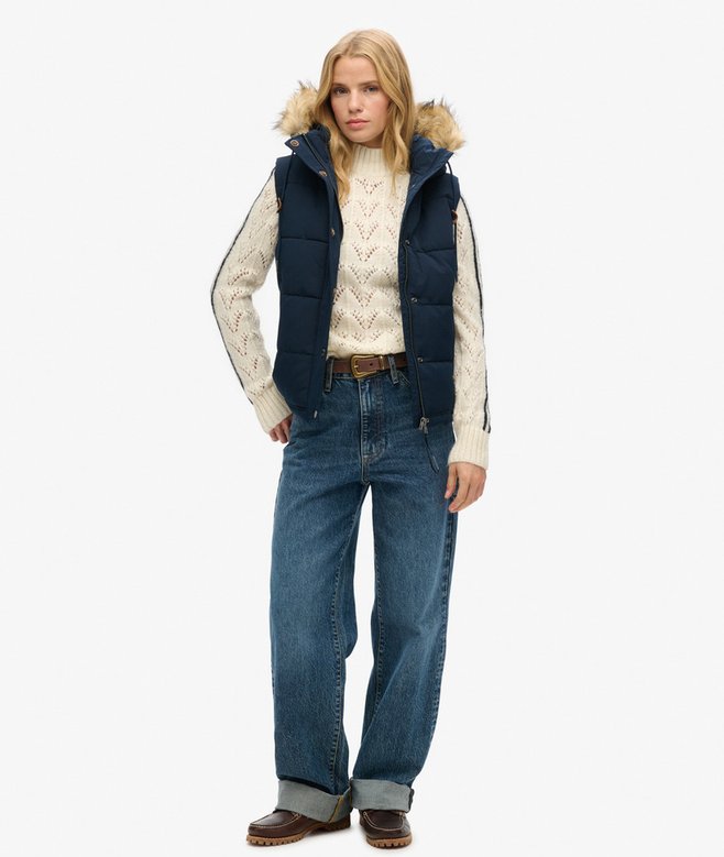 Superdry Everest Faux Fur Puffer Gilet