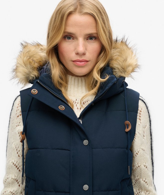 Superdry Everest Faux Fur Puffer Gilet