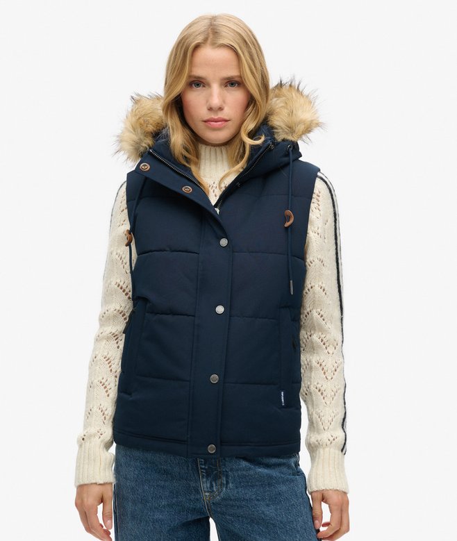 Superdry Everest Faux Fur Puffer Gilet