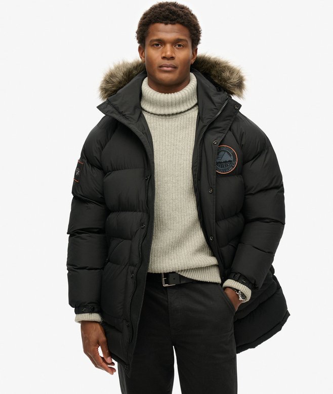 superdry Everest Longline Baffled Parka Jacket