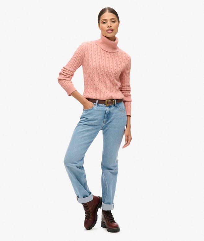 Superdry Fitted Cable Roll Neck Jumper