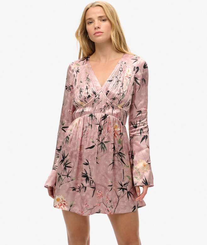 Superdry Flare Sleeve Jacquard Mini Dress