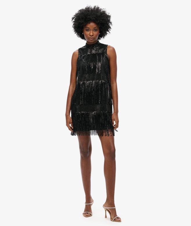 Superdry Fringe Sequin A Line Mini Dress