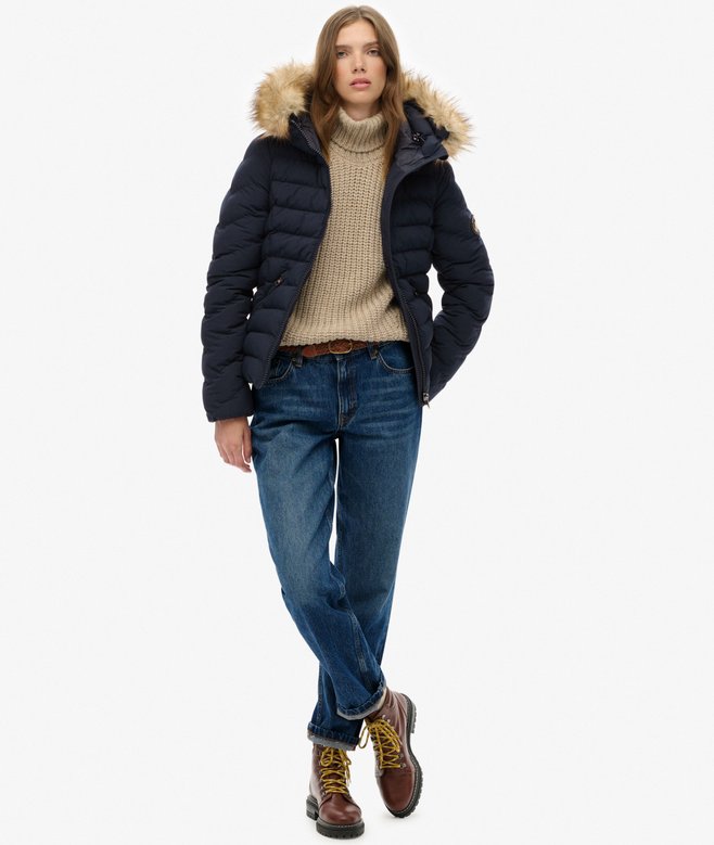 Superdry Fuji Faux Fur Hood Padded Jacket