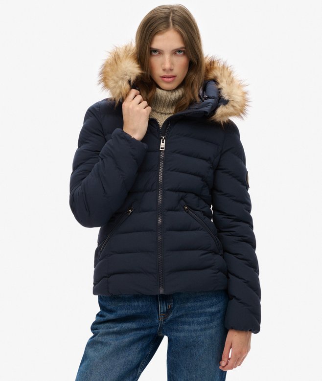 Superdry Fuji Faux Fur Hood Padded Jacket