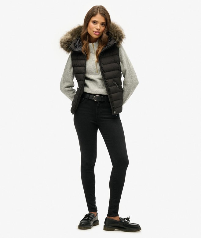 Superdry Fuji Faux Fur Hooded Gilet