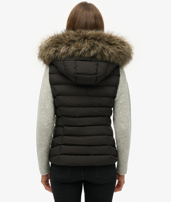Superdry Fuji Faux Fur Hooded Gilet