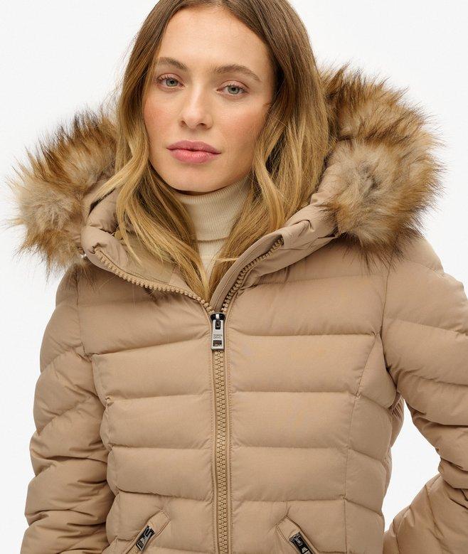 Superdry Fuji Faux Fur Hooded Longline