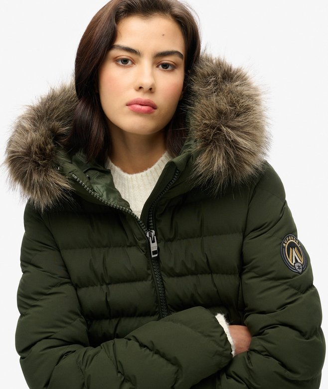 Superdry Fuji Faux Fur Hooded Padded Jacket