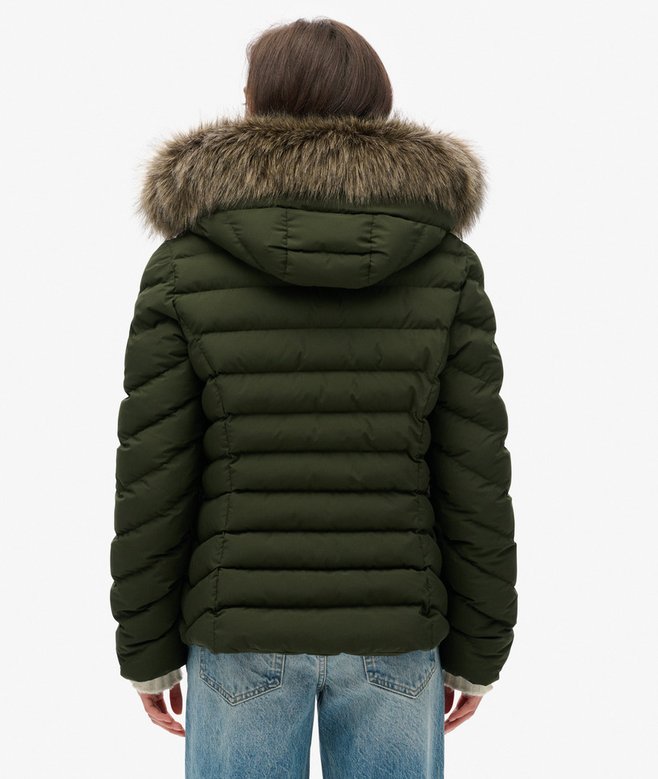 Superdry Fuji Faux Fur Hooded Padded Jacket