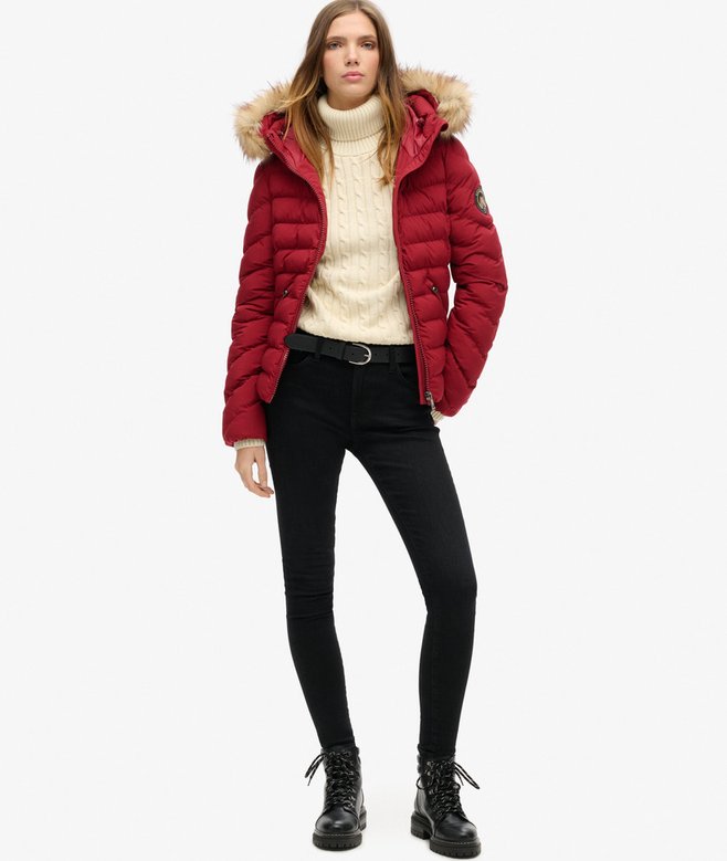 Superdry Fuji Faux Fur Hooded Padded Jacket