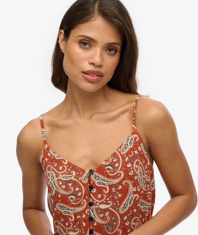 Superdry Half Button Tiered Midi Dress