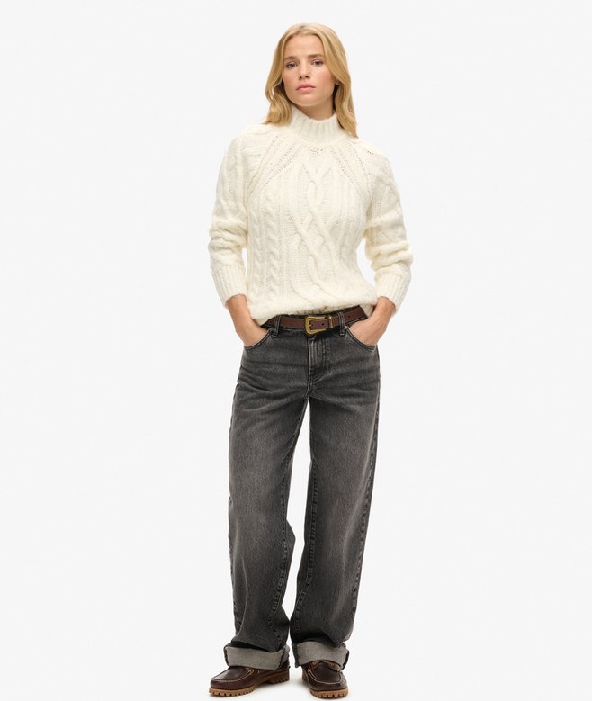 Superdry High Neck Cable Knit Jumper