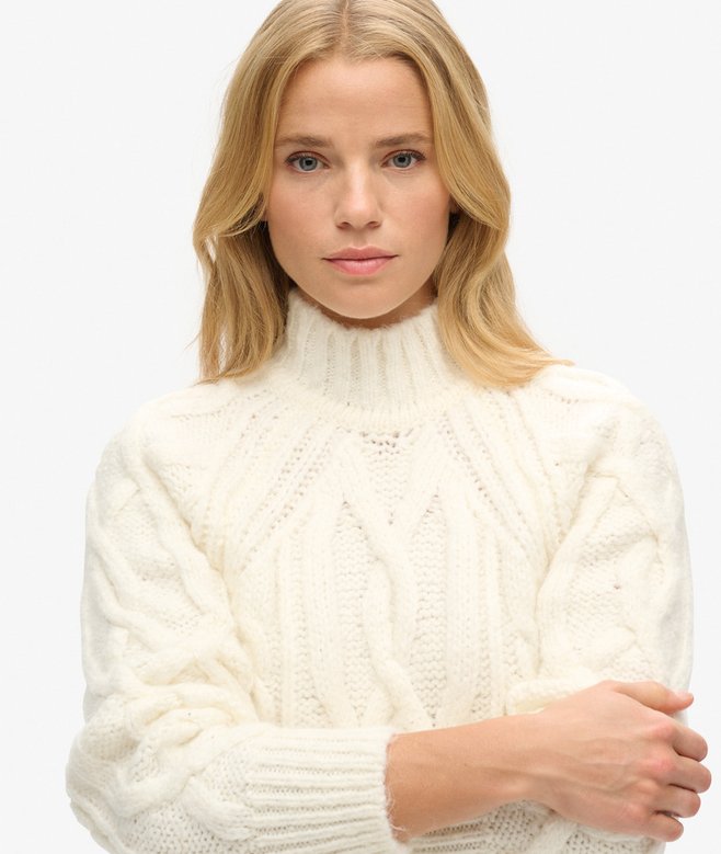 Superdry High Neck Cable Knit Jumper