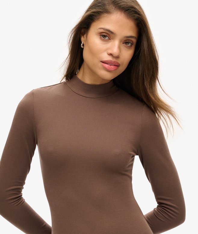 Superdry High Neck Long Sleeve Jersey Mini Dress