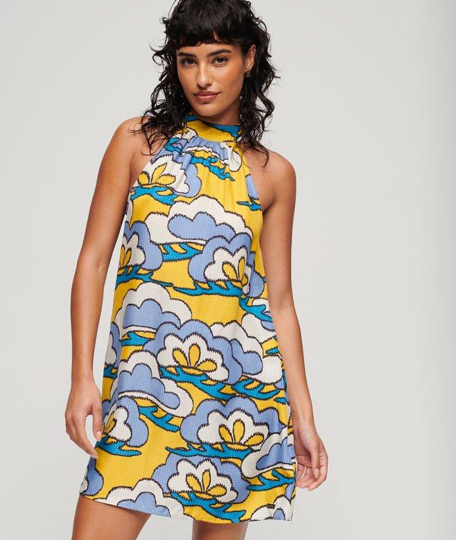 superdry High Neck Sleeveless Mini Dress