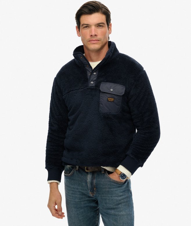 Superdry High Pile Fleece Henley Jumper