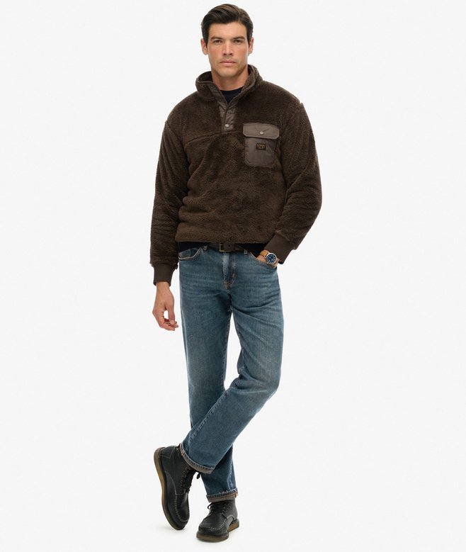 Superdry High Pile Fleece Henley Jumper