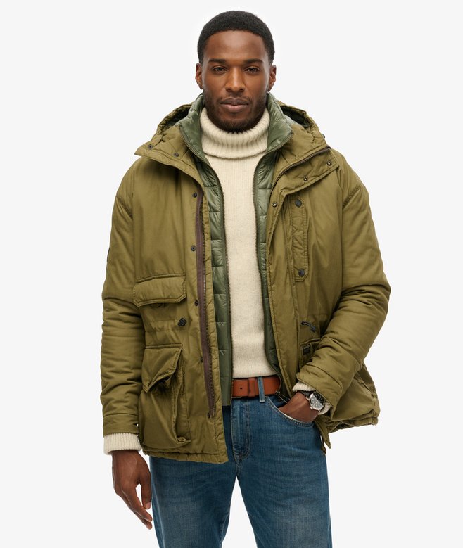 superdry Hooded Cotton Lined Deck Jacket