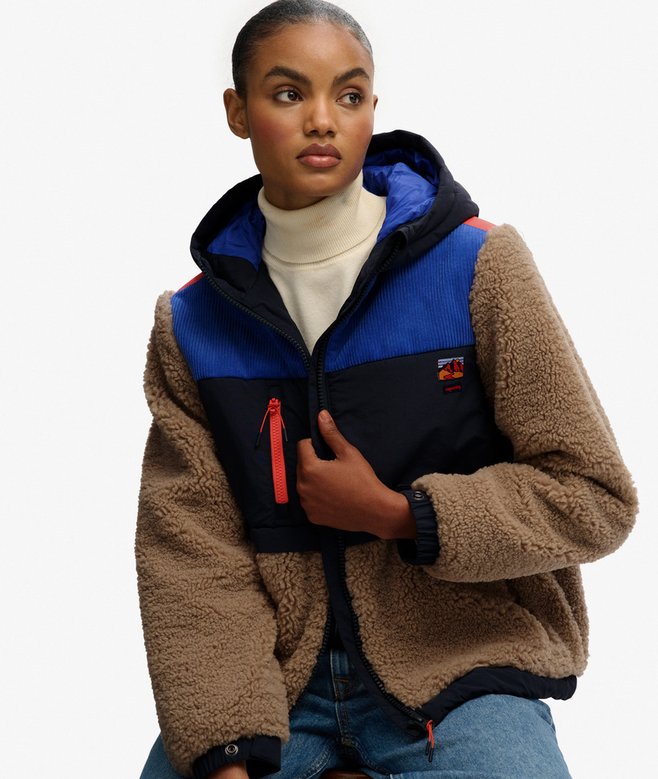 superdry Hooded Fleece Sherpa Jacket
