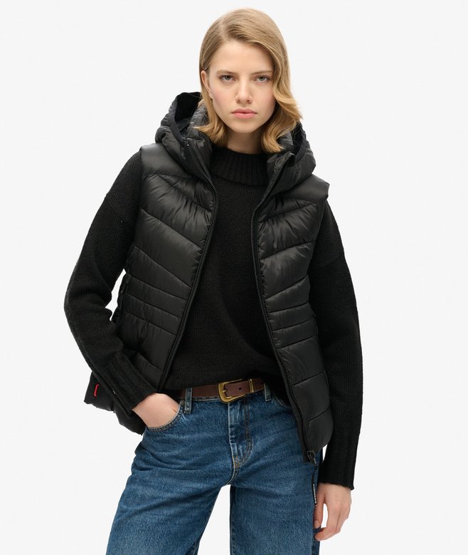 superdry Hooded Fuji Quilt Padded Gilet