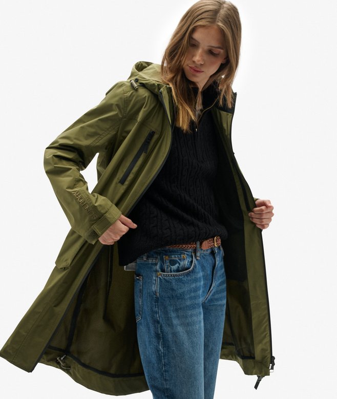 superdry Hooded Longline Shell Parka