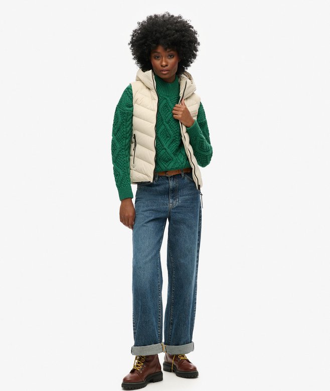 Superdry Hooded Microfibre Padded Gilet