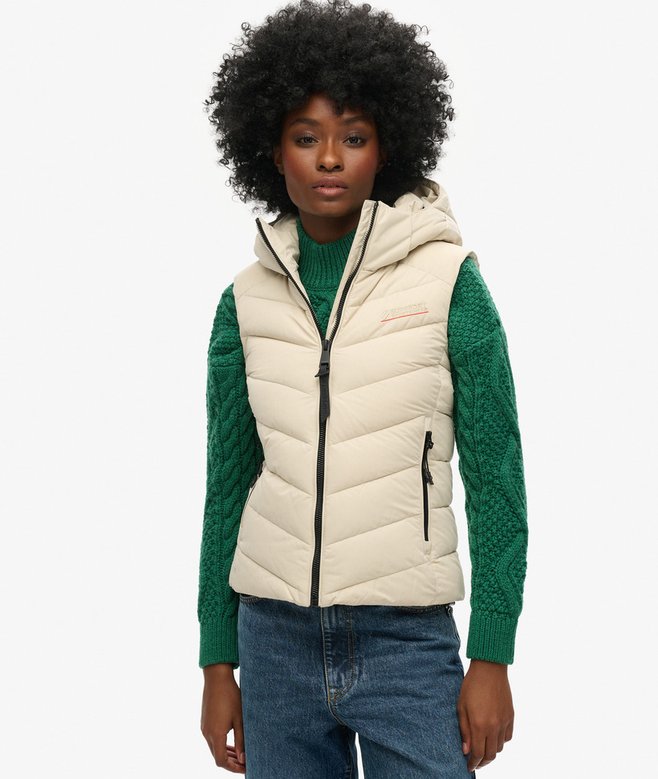 Superdry Hooded Microfibre Padded Gilet