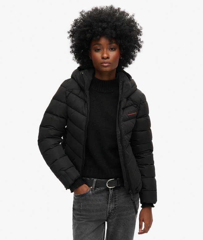 superdry Hooded Microfibre Padded Jacket