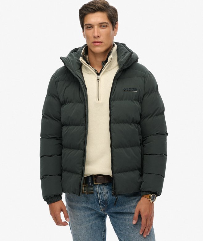 superdry Hooded Microfibre Sport Puffer Jacket