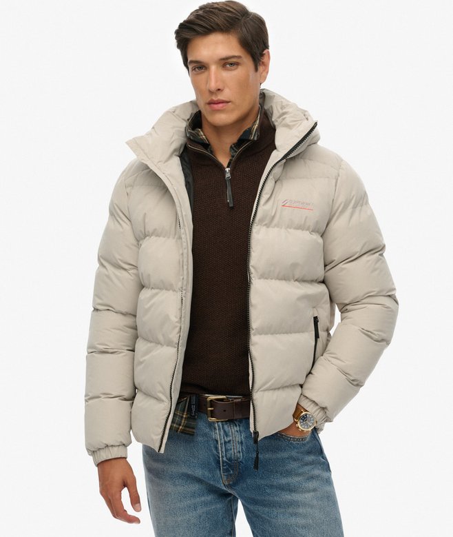 superdry Hooded Microfibre Sport Puffer Jacket