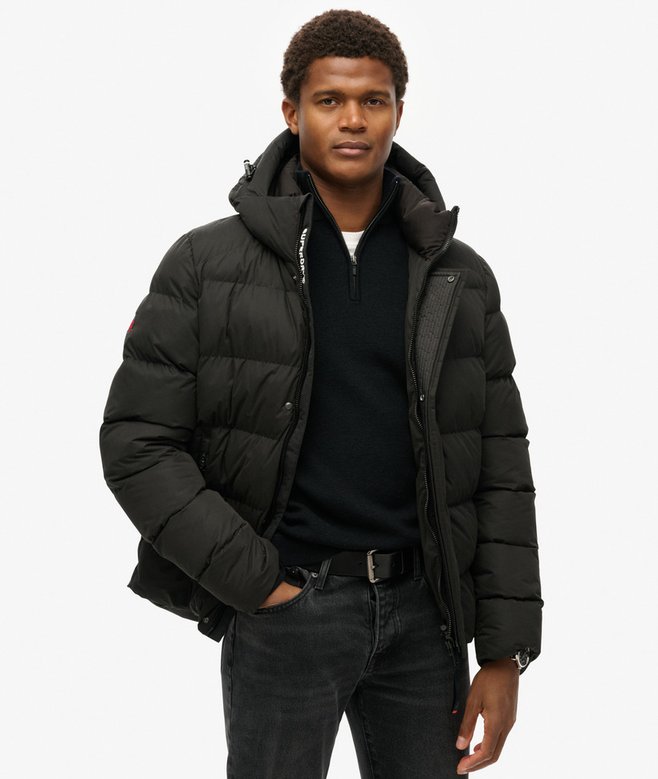 superdry Hooded Microfibre Sport Puffer Jacket