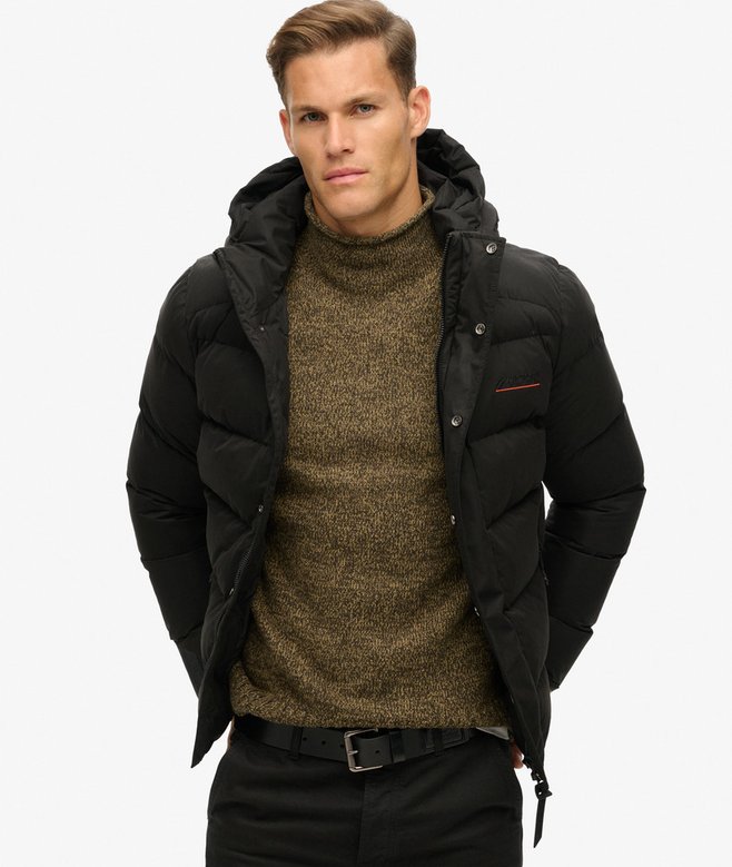 superdry Hooded Microfibre Sports Puffer Jacket